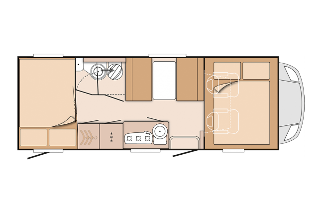 Grundriss des Knaus Sky Traveller 650 DG Grundriss Knaus Sky Traveller 650 DG