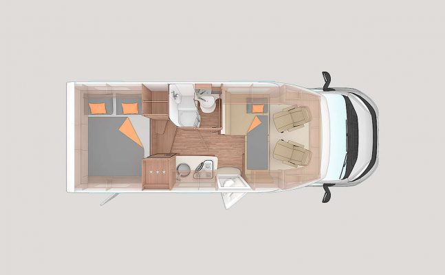 Grundriss von einem Wohnmobil