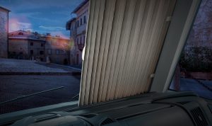 Vorhang von einem Wohnmobil