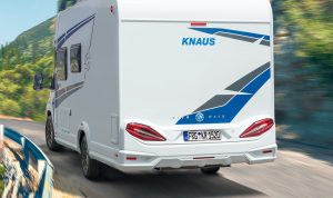 Hintereraußenanblick von einem Wohnmobil