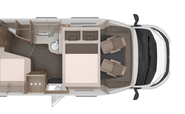 Grundriss von einem Wohnmobil