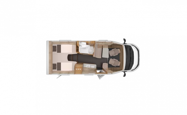 Grundriss von einem Wohnmobil
