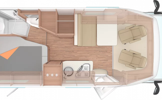 Grundriss von einem Wohnmobil