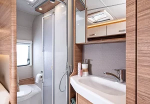 Badebereich von einem Wohnmobil