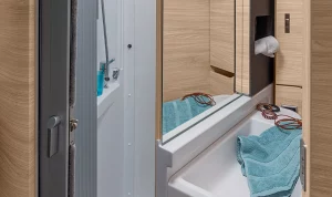 Badebereich von einem Wohnmobil